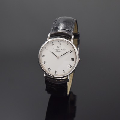 IWC Portofino Armbanduhr in Stahl Referenz 3331, Schweiz um 1995, quarz, Boden 4-fach verschr. (1x Schr. def./zu ers.), weißes Zifferbl. m. röm. ...