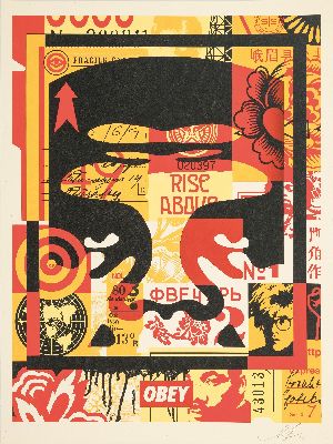 Shepard Fairey, geb. 1970, Triptique, drei Farblithographien, alle handsigniert und dat. 16, ca. 61x45.5cm