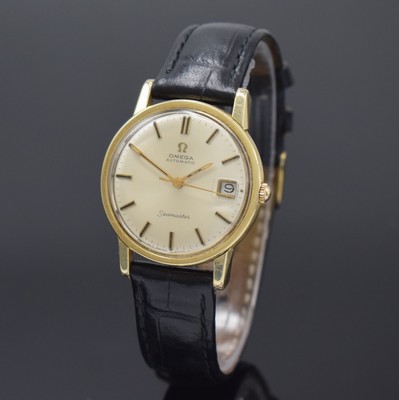 OMEGA Seamaster Herrenarmbanduhr in Stahl mit Goldhaube Referenz 166.003, Automatik, Schweiz um 1967, verschr. Boden m. Seepferdchendarst., ...