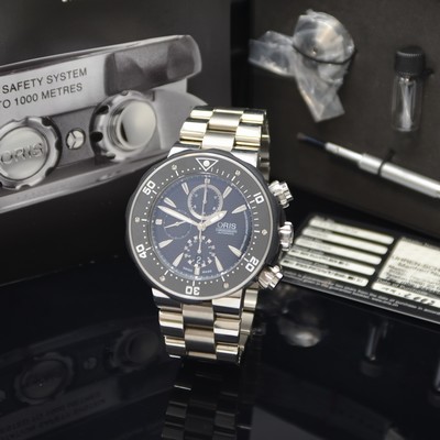 ORIS Pro Diver Herrenchronograph Referenz 7630-71, Automatik, Titangeh. inkl. orig. Titan-Gliederband m. Faltschl., Boden, Krone sowie Drücker ...