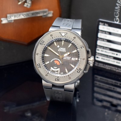 ORIS Col Moschin auf 2000 Stück limitierte Herrenarmbanduhr in Titan, Schweiz um 2010, Automatik, orig. Kautschukband m. Titanfaltschl., Boden u. ...