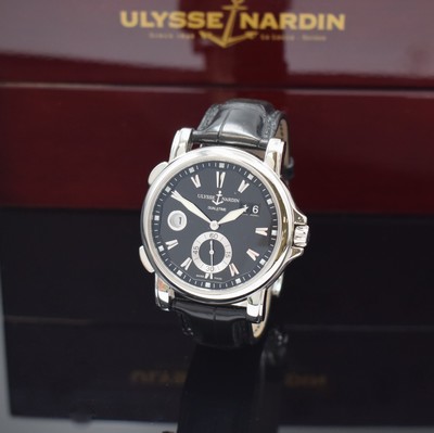 ULYSSE NARDIN Dual Time Herrenarmbanduhr Referenz 243-55, Schweiz um 2015, Automatik, beids. vergl. Edelstahlgeh., Boden 6-fach verschr., Krone ...