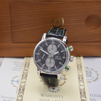 CHRONOSWISS Pacific Armbandchronograph Referenz CH7583, Automatik, beids. vergl. Geh. in Edelstahl inkl. orig. Lederband m. Dornschl., Boden 5-fach ...