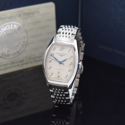 LONGINES Evidenza Damenarmbanduhr in Stahl Referenz L2.142.4.73.6, Schweiz verk. lt. beil. Pap. 09/2009, Automatik, Boden 4-fach verschr., orig. ...