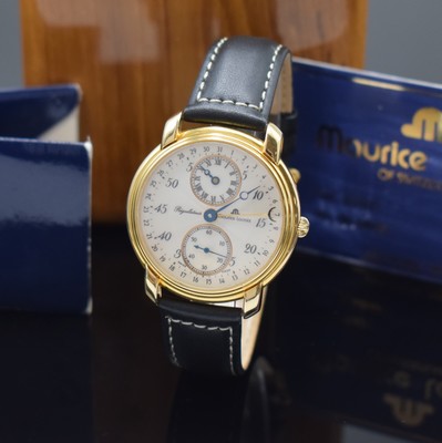 MAURICE LACROIX auf 999 Stück limitierte Herrenarmbanduhr Regulateur Referenz 53401, Schweiz verk. lt. beil. Pap. 12/1992, Handaufzug, verg. Geh. ...