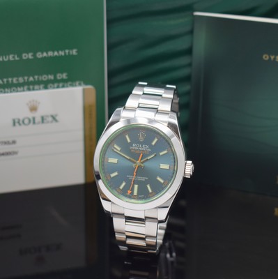 ROLEX Herrenarmbanduhr Oyster Perpetual Milgauss Referenz 116400GV, Automatik, LC 200, Chronometer der Superlative in Edelstahl inkl. Oysterband m. ...