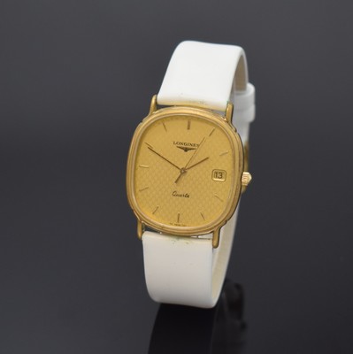 LONGINES Les Grandes Classiques Armbanduhr, Schweiz um 1990, quarz, verg. Gehäuse, Edelstahlboden aufgedr., verg. Zifferbl. m. aufges. gold. ...