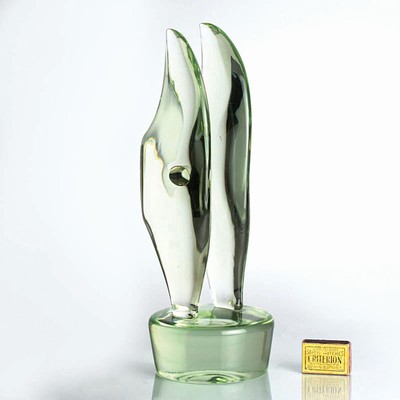 Große Glasskulptur, Ermanno Nason Murano, um 1963-1972, Doppelflügel, mundgeblasenes Glas, H. ca. 40cm