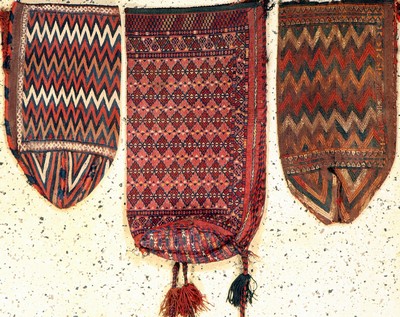 3 Lots"Okbash"antik, Turkmenistan, 19.Jhd, Wolle auf Wolle, ca. 57 x 30 cm, EHZ: 3