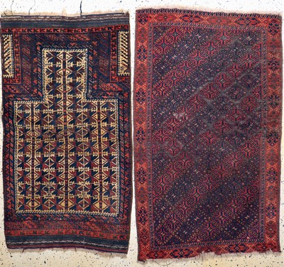 2 Lots Belutsch antik, Persien, 19.Jhd, Wolle auf Wolle, ca. 126 x 84 cm, EHZ: 4