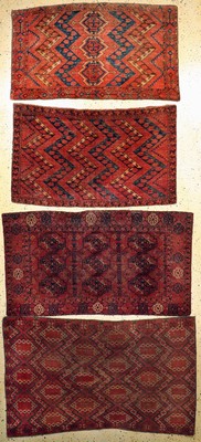 4 Lots"Tschowal"antik, Turkmenistan, 19.Jhd, Wolle auf Wolle, ca. 164 x 80 cm, EHZ:4