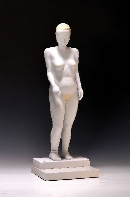 Christa Biederbick-Tewes, geb. 1940, für Goebel, Badende, sparsam polychrom staffiert, limit 2/30, H. 53 cm