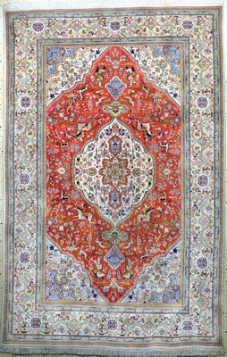 Täbriz Tabatabai, Persien, Mitte 20.Jhd, Wolle auf Baumwolle, ca. 290 x 188 cm, Reinigungsbedürftig, EHZ: 2