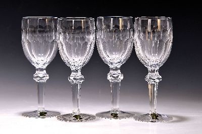 12 Weingläser, Waterford Irland, Kristallglas geschnitten und geschliffen, H. ca. 18cm