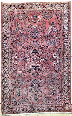 Us Re-Import Sarogh antik, Persien, um 1900, Wolle auf Baumwolle, ca. 200 x 125 cm, gereinigt, EHZ: 2-3, (Fransen erneuert)