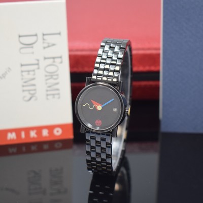 ALAIN SILBERSTEIN Mikro auf 999 Stück limitierte Damenarmbanduhr, Frankreich um 1993, Automatik, geschw., beids. vergl. Edelstahlgeh., Boden ...