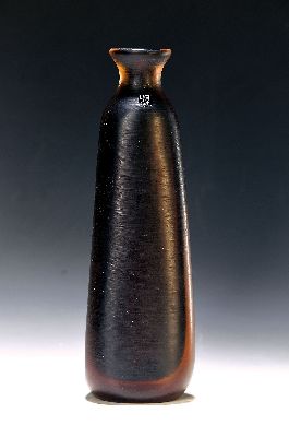 Vase, Venini Murano, sommerso braun und bernsteinfarben, signiert und dat. 2012, H. ca. 31cm