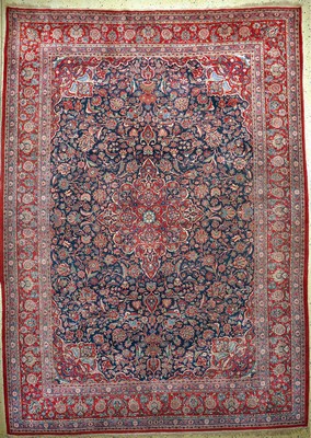 Keschan alt, Persien, Anfang 20.Jhd, Wolle auf Baumwolle, ca. 385 x 285 cm, leichter Mottenfraß, EHZ: 3