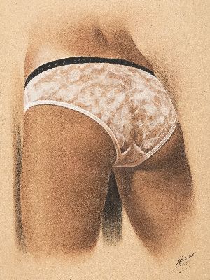 Deniz Prenzel, geb. 1971, Konvolut aus 4 Werken, Akt-Pastell, je handsign., dat. , je unter Glas, je ca. 43x44 cm