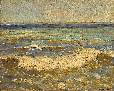 Mario Barone, geb. 1902 Italien, war ansässig auf Norderney, Brandung auf Norderney, Öl/ Lwd, doubliert, rechts unten sign., ca. 40x50cm, R. ca. ...