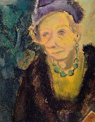 Johann Hermann Baptist Hundt, 1894 Mülheim an der Ruhr-1974 Plattenberg, Ölstudie, Porträt einer Frau, Öl/Papier auf Karton montiert, unsigniert, ...