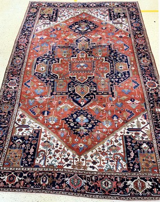 Heriz"Palastteppich"antik, Persien, um 1900, Wolle auf Baumwolle, ca. 610 x 405 cm, EHZ: 2-3, (kleine alte restaurierungen).