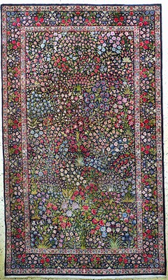 Kerman fein antik Persien, "Mille Fleur", um 1900, Korkwolle auf Baumwolle, ca. 255 x 155 cm, fachkundig gereinigt, EHZ: 1-2