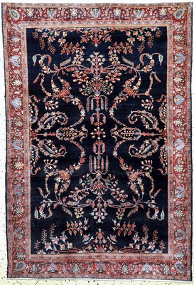 Sarogh"Mohajeran"antik, Persien, um 1900, Manchester-Korkwolle, ca. 193 x 130 cm, fachkundig gereinigt, EHZ: 2