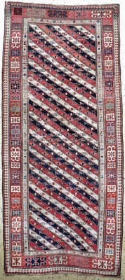"Gendje"Kazak antik, Kaukasus, 19.Jhd, Wolle auf Wolle, ca. 245 x 112 cm, EHZ: 2-3, (kleine restaurierungen)