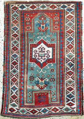 "Fachalo"Kazak antik, Kaukasus, 19.Jhd, Wolle auf Wolle, ca. 150 x 104 cm, EHZ: 3, (alte restaurierungen)