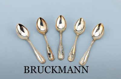 Set 12 Kaffeelöffel, 800er Silber, deutsch,Dresdner Barock, L. ca. 14.3 cm, Hersteller BRUCKMANN/Heilbronn, ca. 292 g
