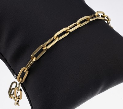 14 kt Gold Armband, GG 585/000, ovale Glieder, L. ca. 19 cm, Federringschließe, ca. 9.7 g