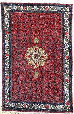 Bidjar fein antik, Persien, datiert 1331(1910), Wolle auf Baumwolle, ca. 212 x 140cm, gereinigt, EHZ:(nahezu neuwertig)