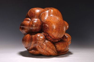 Großer Orang Malu sog. weinender YOGI, 20.Jh. , Vollholz geschnitzt, D. 27 cm