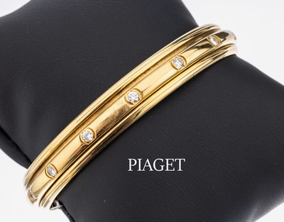 18 kt Gold PIAGET Brillant-Armreif, GG 750/000, Modell Possession, äußere Schiene drehbar, 15 Brillanten zus. ca. 1.20 ct feinesWeiß/vs, D. ca. ...