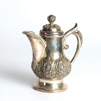 Mokkakännchen des Historismus, deutsch, Ende 19.Jh., 800er-Silber, ca.438g, H. 15 cm