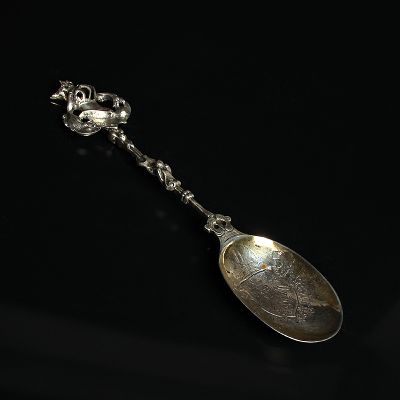Großer Vorlegelöffel, Bremen, datiert 1795, Silber, Schlüsselmarke, ca. 197g, L. 37 cm
