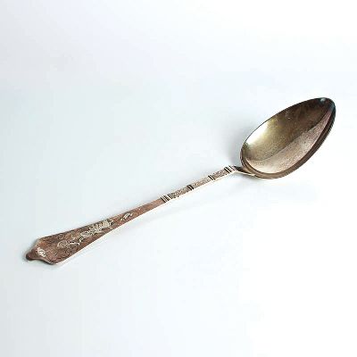 Vorlegelöffel, R. Jensen, wohl Norwegen, 18.Jh., 11 Lot Silber, gemarkt HFJ, ca. 127g, L. 36 cm
