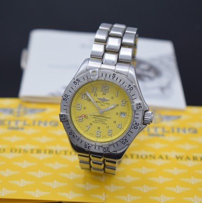 BREITLING Superocean Herrenarmbanduhr Referenz A17045, Schweiz verk. lt. beil. Pap. 09/1999, Automatik, Stahlgeh., Boden u. Krone verschr., orig. ...