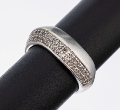 14 kt Gold Diamant-Ring, WG 585/000, 8/8-Diamanten zus. ca. 0.20 ct Weiß/si-p, ca. 6.0 g, RW 51, neue Rhod. empfohlen