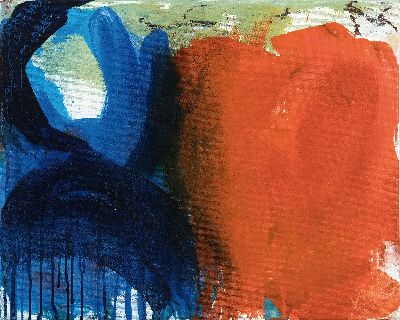 Ulrike von Münchhausen, geb. 1961 Hamburg, Blueandred I, Acryl und Öl auf Lwd, rückseitig sign. und dat. 2021, ca. 40x50cm, ausgebildet in ...