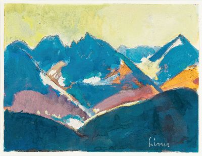 Carl Walter Liner, 1914-1997, Landschaft bei Davos, Aquarell, rechts unten signiert, ca. 24x31cm, u.Gl., R. ca. 44x54cm