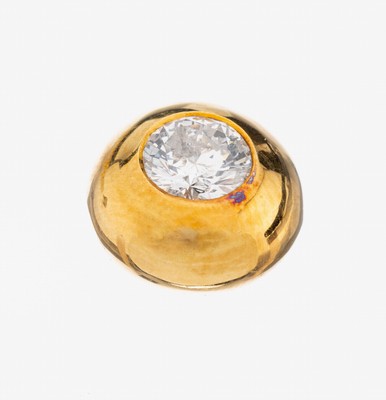 18 kt Gold Brillant-Anhänger, GG 750/000, Brillant ca. 0.80 ct Weiß/p2, ca. 3.1 g, D. ca. 12 mm