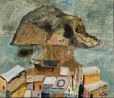 Werner Gilles, 1894-1961, Auf Ischia, Öl/Lwd, rechts unten signiert, ca. 36x42cm, R. mit Schattenfuge ca. 62x68cm