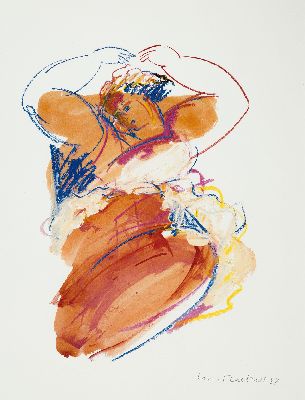 Christiane Maether, 1941 Berlin-2024, 3 Arbeiten: 2 aquarellierte Kohlezeichnungen, beide sign. und dat. 2001, betitelt Hambacher Feste, je ca. ...