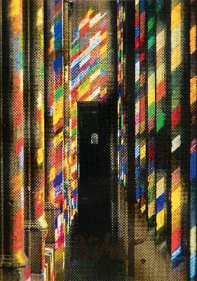 Gerhard Richter, geb. 1932, Postkarte mit Gefälligkeitssignatur in gold, Motiv "Köln, Dom Südquerhausfenster" (2007), Verlag Kölner ...
