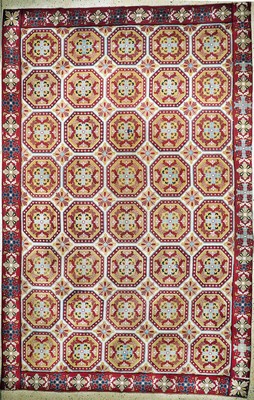 "Needle-Point" England, (aus mehreren Bahnen), Anfang 20.Jhd, Wolle auf Baumwolle, ca. 430 x 280 cm, EHZ: 2-3