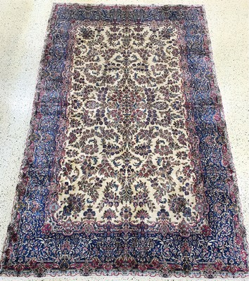 Kerman"Lawar"antik, Persien, um 1900, Wolleauf Baumwolle, ca. 470 x 290 cm, gereinigt, EHZ: 2(ganz kleine Flecken)