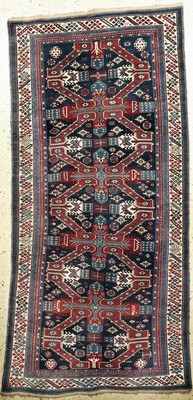Antiker"Seychur", Kaukasus, 19.Jhd, Wolle auf Wolle, ca. 290 x 140 cm, EHZ: 2-3