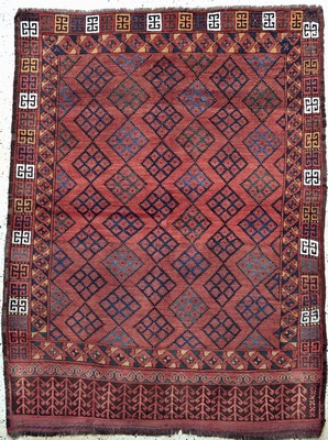 Ersari antik, Turkmenistan, 19.Jhd, Wolle auf Wolle, ca. 195 x 150 cm, gereinigt, EHZ: 3(geflickt)